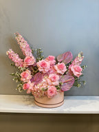 Luxury Pink Rose Bouquet with Larkspur & Anthurium - Premium Flower Delivery UAE